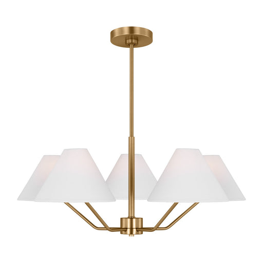 Myhouse Lighting Visual Comfort Studio - DJC1005SB - Five Light Chandelier - Burke - Satin Brass