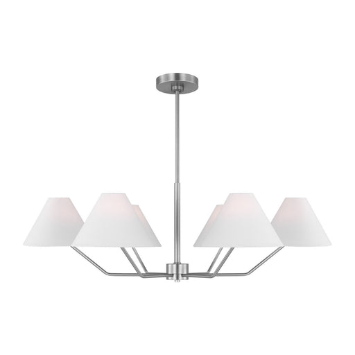 Myhouse Lighting Visual Comfort Studio - DJC1016BS - Six Light Chandelier - Burke - Brushed Steel