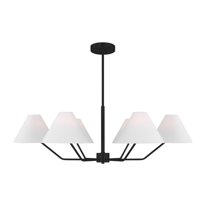 Myhouse Lighting Visual Comfort Studio - DJC1016MBK - Six Light Chandelier - Burke - Midnight Black