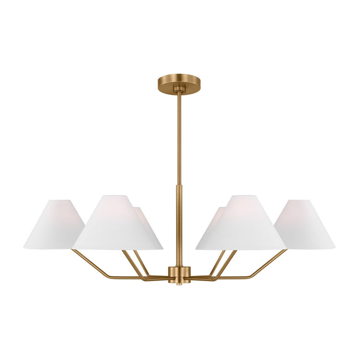 Myhouse Lighting Visual Comfort Studio - DJC1016SB - Six Light Chandelier - Burke - Satin Brass