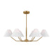 Myhouse Lighting Visual Comfort Studio - DJC1016SB - Six Light Chandelier - Burke - Satin Brass