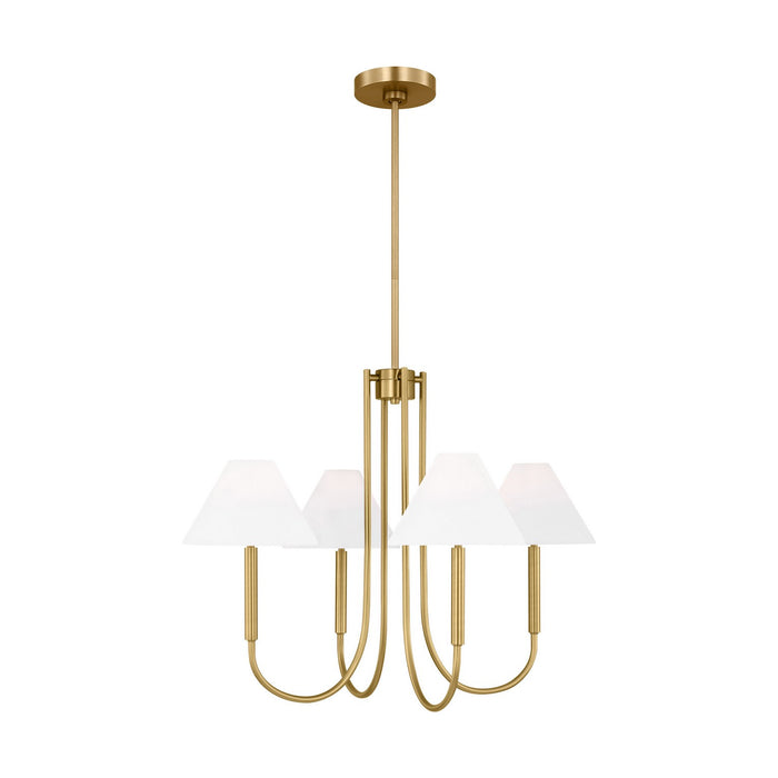 Myhouse Lighting Visual Comfort Studio - DJC1024SB - Five Light Chandelier - Porteau - Satin Brass