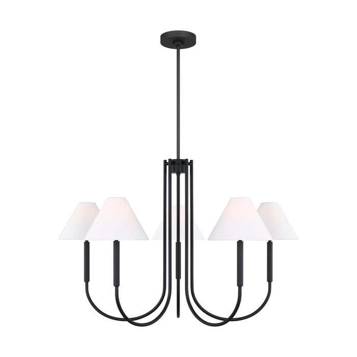 Myhouse Lighting Visual Comfort Studio - DJC1035MBK - Six Light Chandelier - Porteau - Midnight Black