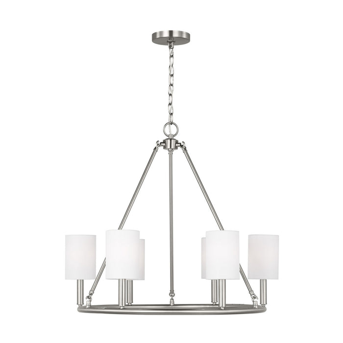 Myhouse Lighting Visual Comfort Studio - DJC1086BS - Six Light Chandelier - Egmont - Brushed Steel