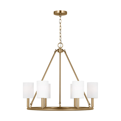 Myhouse Lighting Visual Comfort Studio - DJC1086SB - Six Light Chandelier - Egmont - Satin Brass