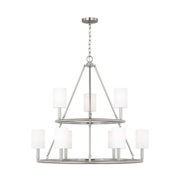 Myhouse Lighting Visual Comfort Studio - DJC1099BS - Nine Light Chandelier - Egmont - Brushed Steel