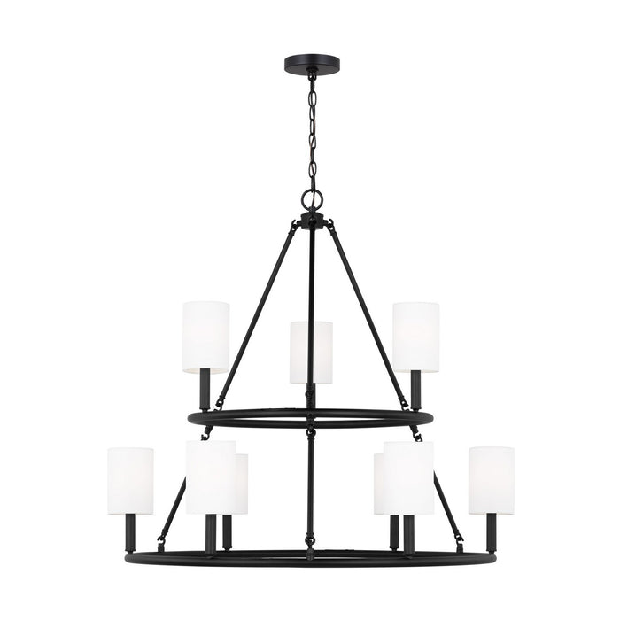 Myhouse Lighting Visual Comfort Studio - DJC1099MBK - Nine Light Chandelier - Egmont - Midnight Black