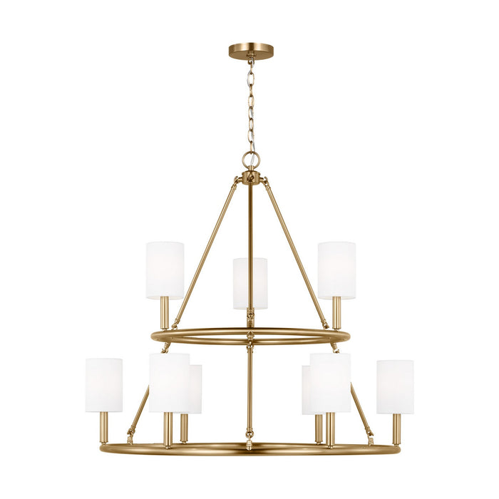 Myhouse Lighting Visual Comfort Studio - DJC1099SB - Nine Light Chandelier - Egmont - Satin Brass