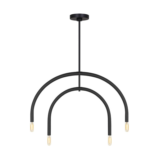 Myhouse Lighting Visual Comfort Studio - DJC1104MBK - Four Light Chandelier - Hadden - Midnight Black