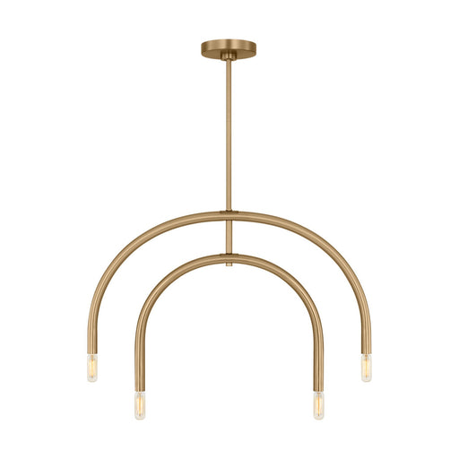 Myhouse Lighting Visual Comfort Studio - DJC1104SB - Four Light Chandelier - Hadden - Satin Brass