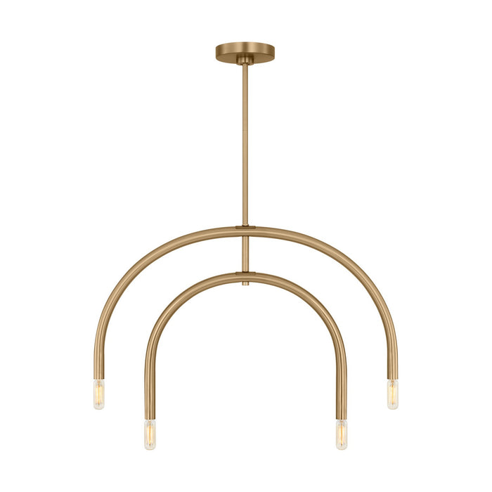 Myhouse Lighting Visual Comfort Studio - DJC1104SB - Four Light Chandelier - Hadden - Satin Brass