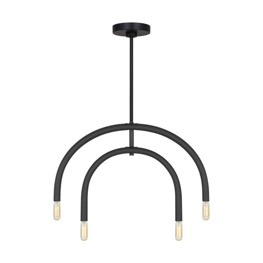 Myhouse Lighting Visual Comfort Studio - DJC1114MBK - Four Light Chandelier - Hadden - Midnight Black