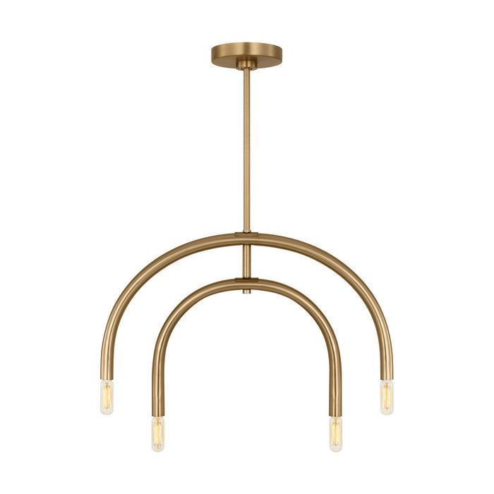 Myhouse Lighting Visual Comfort Studio - DJC1114SB - Four Light Chandelier - Hadden - Satin Brass