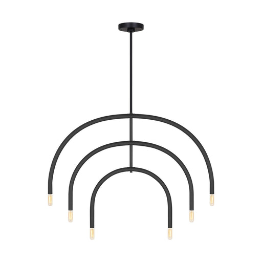 Myhouse Lighting Visual Comfort Studio - DJC1126MBK - Six Light Chandelier - Hadden - Midnight Black