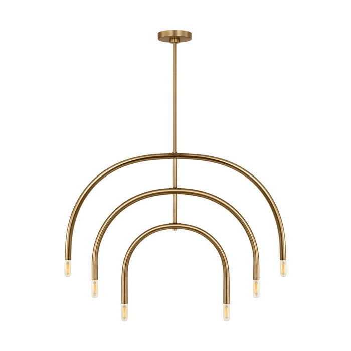 Myhouse Lighting Visual Comfort Studio - DJC1126SB - Six Light Chandelier - Hadden - Satin Brass