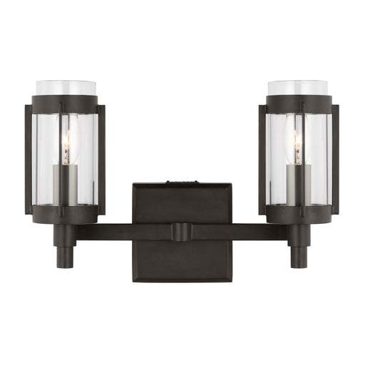 Myhouse Lighting Visual Comfort Studio - LV1012AI - Two Light Bath Vanity - Flynn - Aged Iron