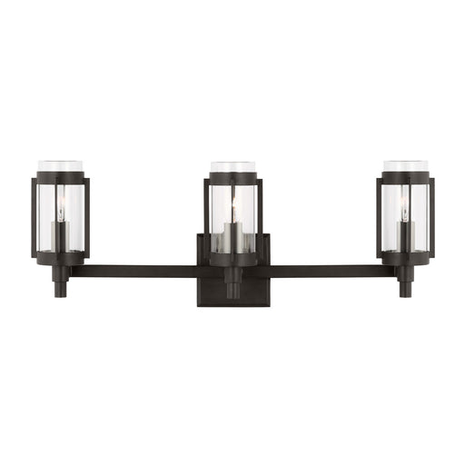 Myhouse Lighting Visual Comfort Studio - LV1023AI - Three Light Bath Vanity - Flynn - Aged Iron