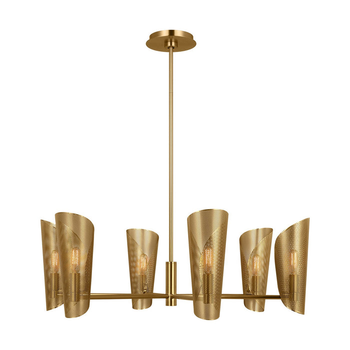 Myhouse Lighting Visual Comfort Studio - LXC1056BBS - Six Light Chandelier - Plivot - Burnished Brass