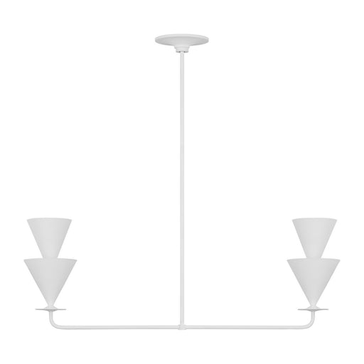Myhouse Lighting Visual Comfort Studio - LXC1092CPST - Two Light Linear Chandelier - Cornet - Cast Plaster
