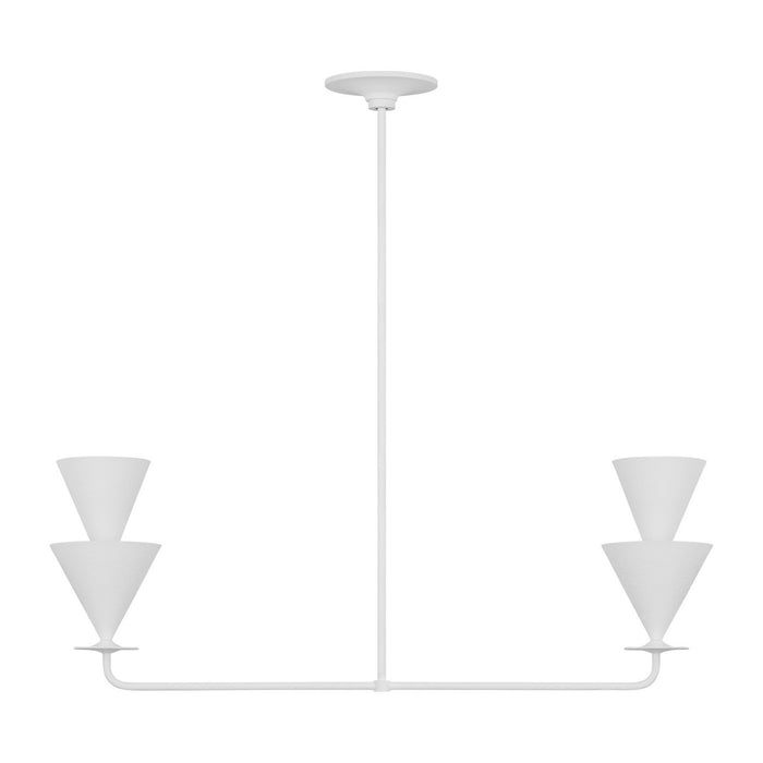 Myhouse Lighting Visual Comfort Studio - LXC1092CPST - Two Light Linear Chandelier - Cornet - Cast Plaster