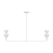 Myhouse Lighting Visual Comfort Studio - LXC1102CPST - Two Light Linear Chandelier - Cornet - Cast Plaster