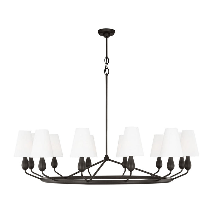 Myhouse Lighting Visual Comfort Studio - TC11712AI - 12 Light Chandelier - Ziba - Aged Iron