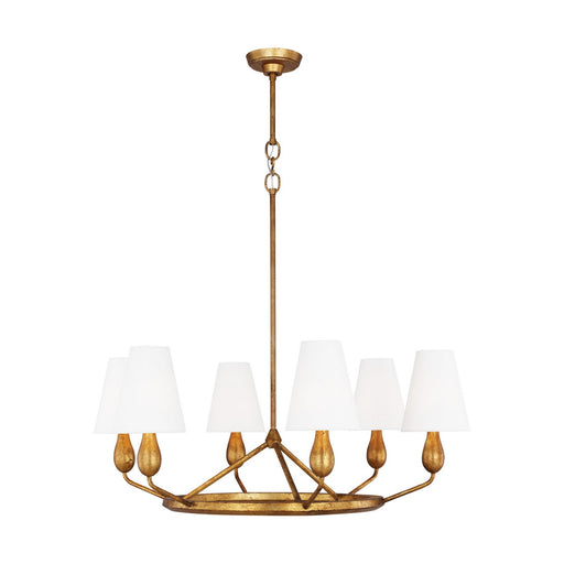 Myhouse Lighting Visual Comfort Studio - TC1186ADB - Six Light Chandelier - Ziba - Antique Gild