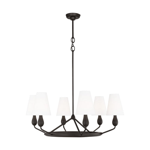 Myhouse Lighting Visual Comfort Studio - TC1186AI - Six Light Chandelier - Ziba - Aged Iron