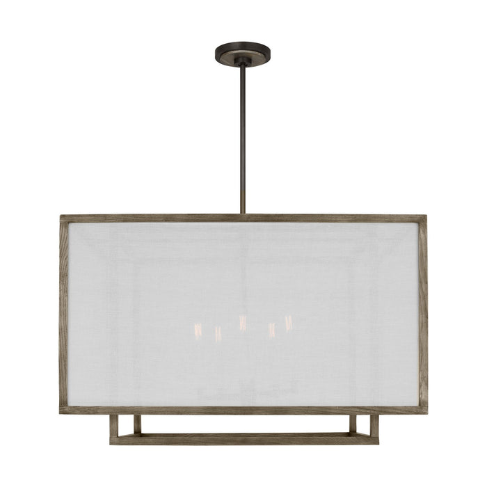 Myhouse Lighting Visual Comfort Studio - TFC1075WDO - Five Light Chandelier - Brockway - Weathered Oak Wood