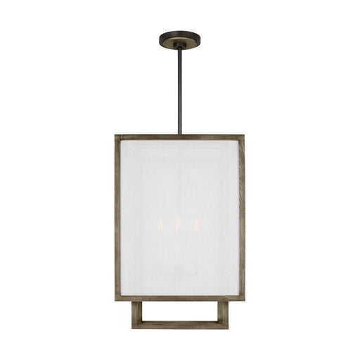 Myhouse Lighting Visual Comfort Studio - TFC1094WDO - Four Light Chandelier - Brockway - Weathered Oak Wood