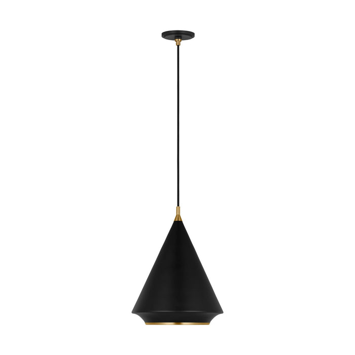 Myhouse Lighting Visual Comfort Studio - TP1231MBKBBS - One Light Pendant - Stanza - Midnight Black