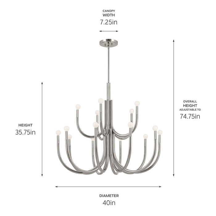 Myhouse Lighting Kichler - 52552PN - 15 Light Chandelier - Odensa - Polished Nickel