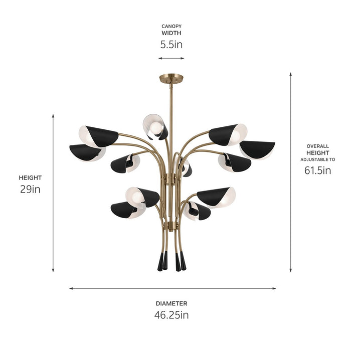 Myhouse Lighting Kichler - 52561CPZBK - 12 Light Chandelier - Arcus - Champagne Bronze