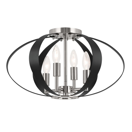 Myhouse Lighting Kichler - 52588PN - Four Light Flush Mount - Cecil - Polished Nickel