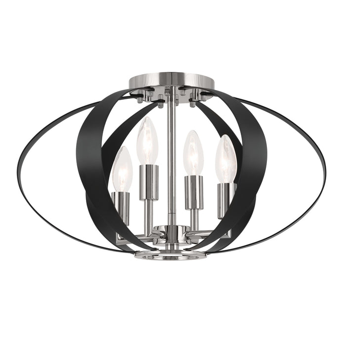 Myhouse Lighting Kichler - 52588PN - Four Light Flush Mount - Cecil - Polished Nickel