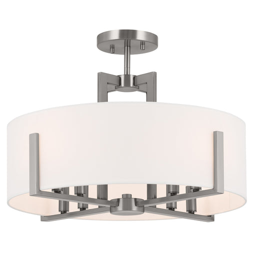 Myhouse Lighting Kichler - 52592CLP - Eight Light Semi Flush Mount - Malen - Classic Pewter