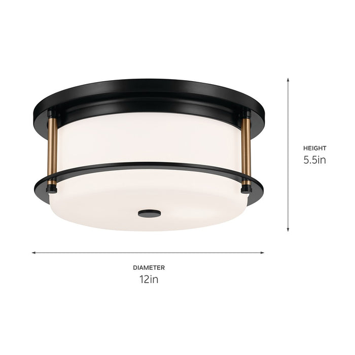 Myhouse Lighting Kichler - 52595BKCPZ - Two Light Flush Mount - Brit - Black