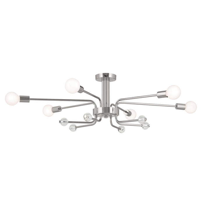 Myhouse Lighting Kichler - 52602PN - Six Light Semi Flush Mount - Ocala - Polished Nickel