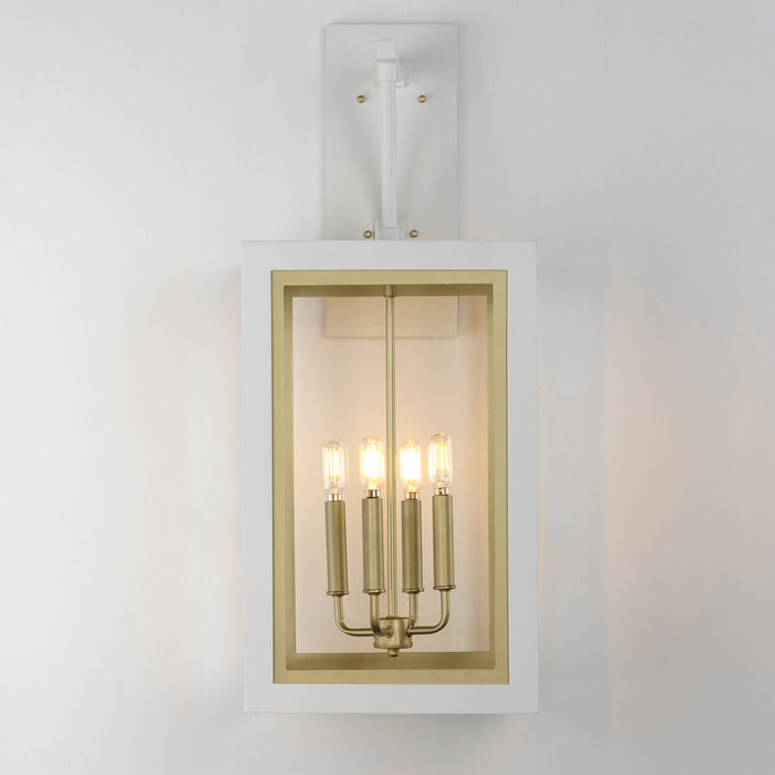 Myhouse Lighting Maxim - 30056CLWTGLD - Four Light Outdoor Wall Sconce - Neoclass - White/Gold