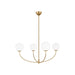 Myhouse Lighting Visual Comfort Studio - AEC1124BBS - Four Light Chandelier - Galassia - Burnished Brass