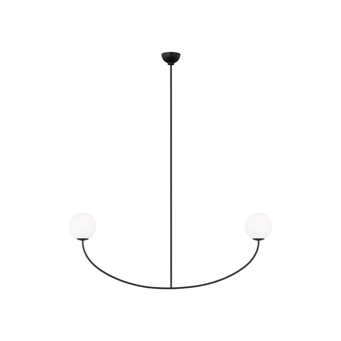 Myhouse Lighting Visual Comfort Studio - AEC1132MBK - Two Light Linear Chandelier - Galassia - Midnight Black