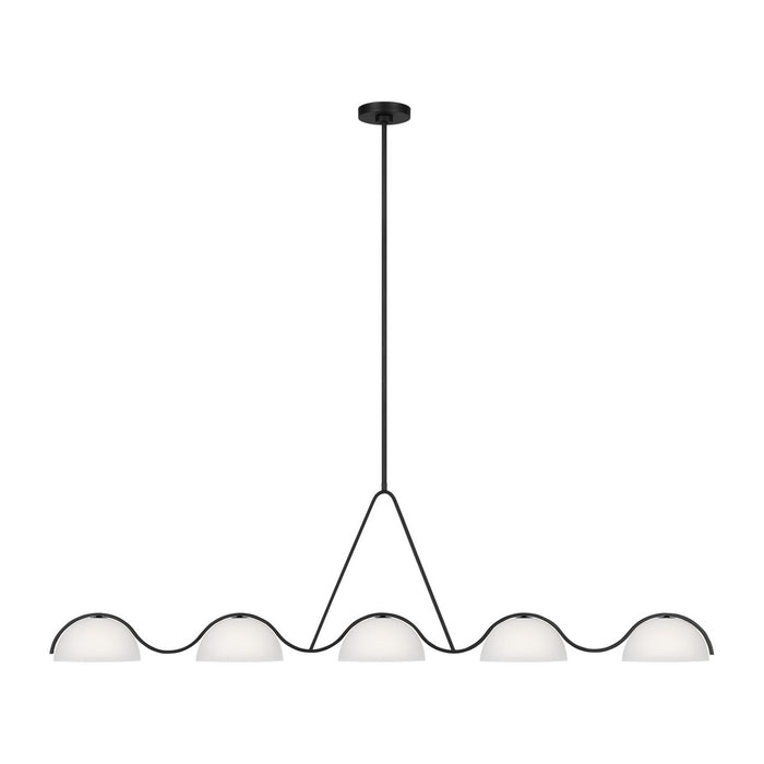 Myhouse Lighting Visual Comfort Studio - KC1125MBK - Five Light Linear Chandelier - Nido - Midnight Black