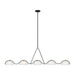 Myhouse Lighting Visual Comfort Studio - KC1125MBK - Five Light Linear Chandelier - Nido - Midnight Black