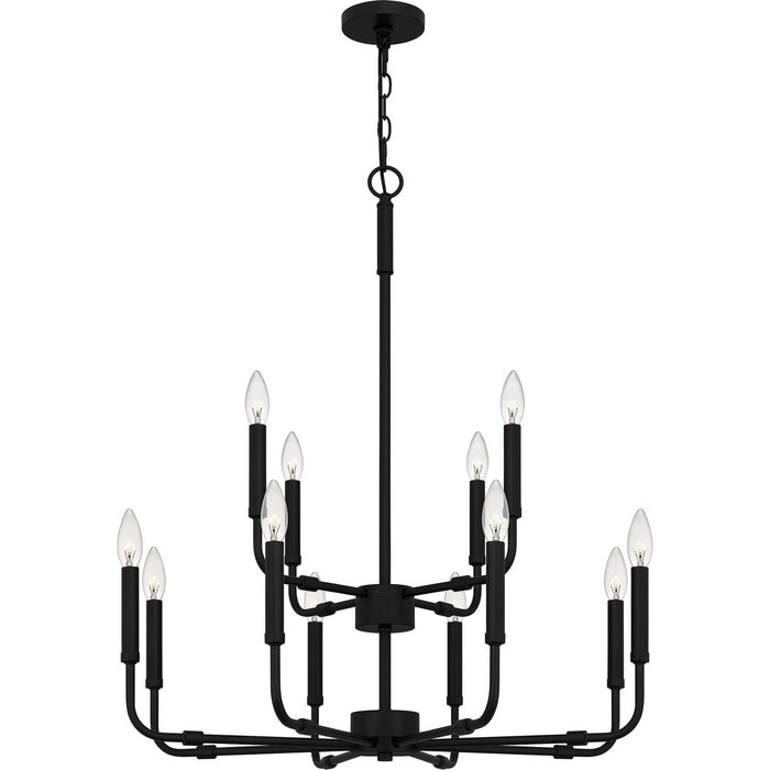 Myhouse Lighting Quoizel - ABR5128MBK - 12 Light Chandelier - Abner - Matte Black