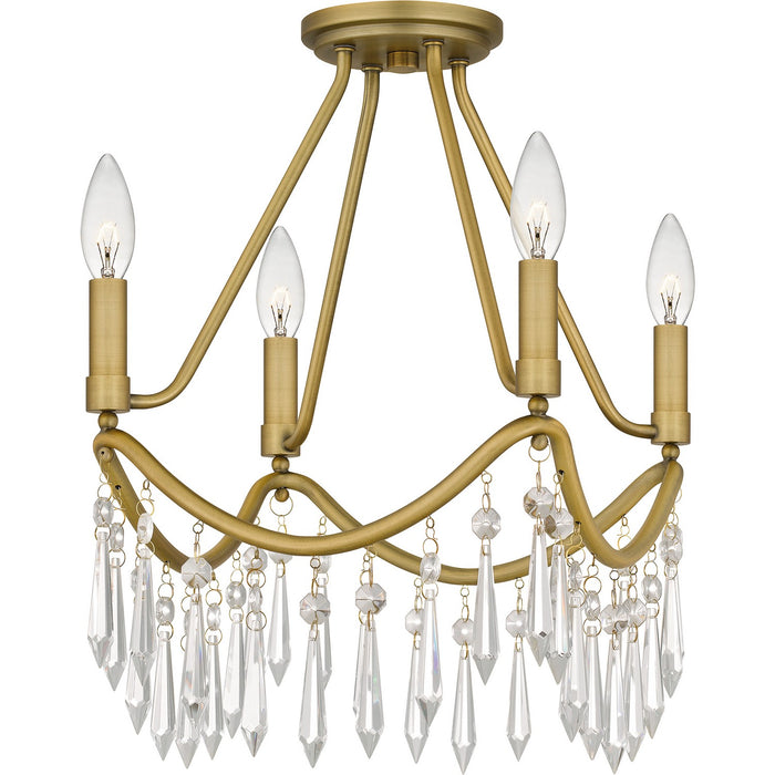 Myhouse Lighting Quoizel - AID1712AB - Four Light Semi Flush Mount - Airedale - Aged Brass