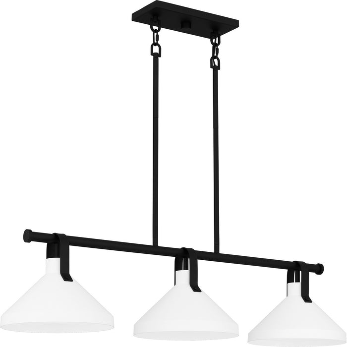 Myhouse Lighting Quoizel - BIK338MBK - Three Light Linear Chandelier - Brink - Matte Black