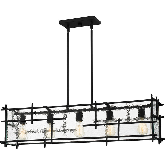 Myhouse Lighting Quoizel - DPN538MBK - Five Light Linear Chandelier - Daphne - Matte Black