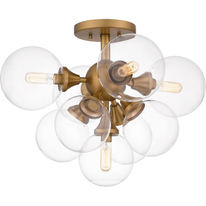 Myhouse Lighting Quoizel - GLI1720BWS - Five Light Semi Flush Mount - Glinda - Brushed Weathered Brass