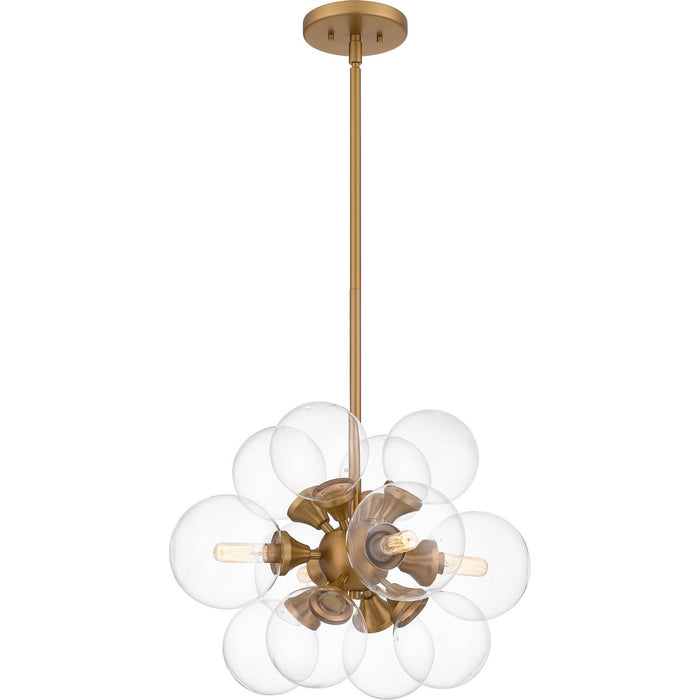 Myhouse Lighting Quoizel - GLI2820BWS - Four Light Pendant - Glinda - Brushed Weathered Brass