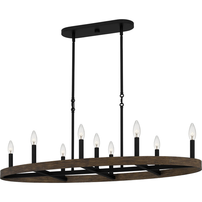 Myhouse Lighting Quoizel - HDR842MBK - Nine Light Linear Chandelier - Hendrix - Matte Black